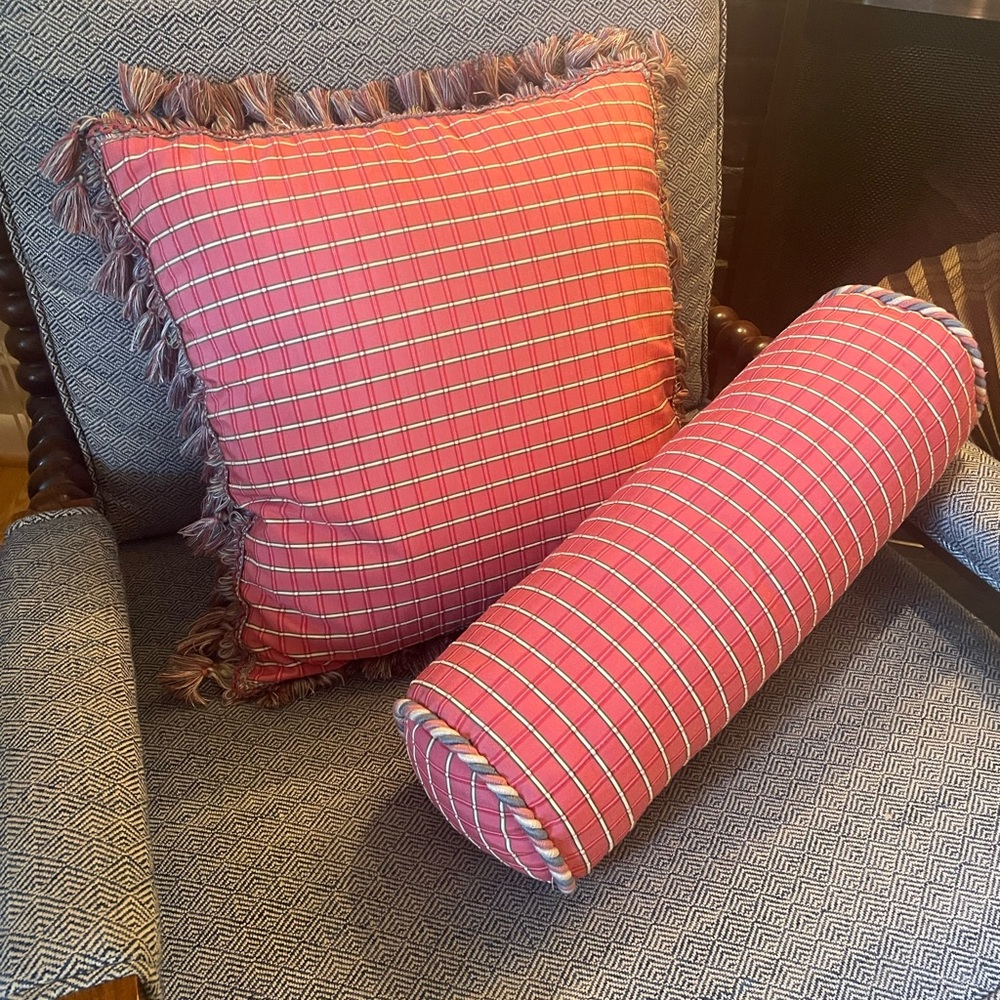 Custom pillows, bolster pillow with tassel fringe